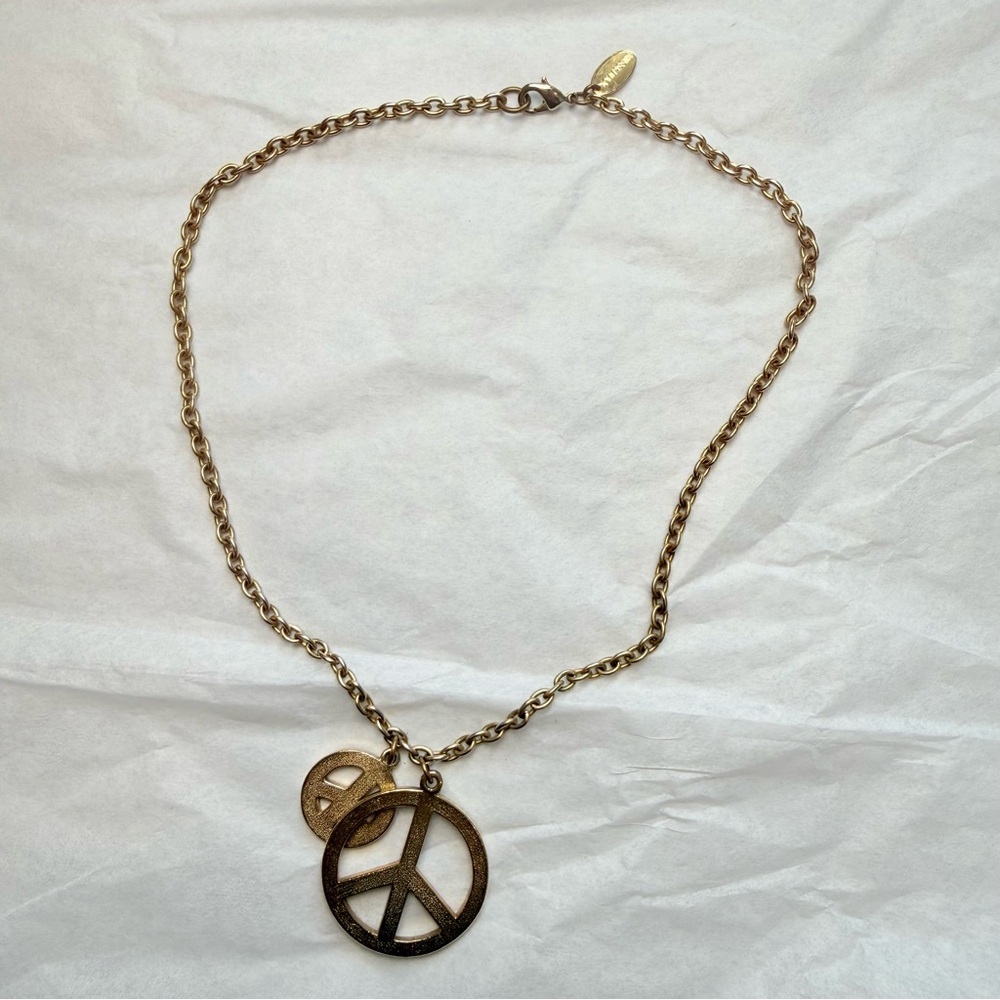 Tommassini Jewlery Double Peace Sign Pendant Necklace - Picture 5 of 6